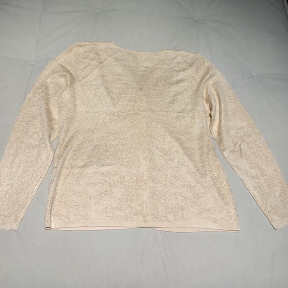 Dana Buchman Pale Blush Damask Knit Cardigan Button Front Sweater XL NWOT - Picture 3 of 4